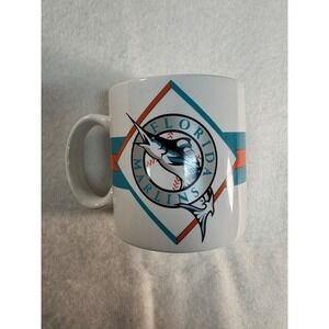 Vintage Florida Marlins MLB Coffee Mug Russ Berrie Teal Orange Baseball 26077